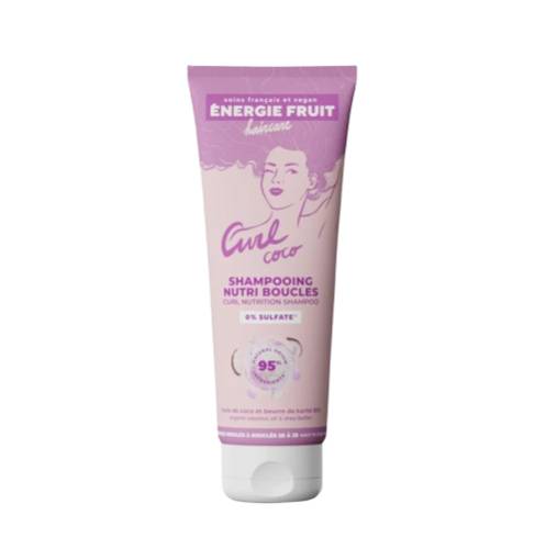 Sampon hranitor pentru par ondulat sau cret cu ulei de cocos organic si unt de shea, 250ml, Energie Fruit