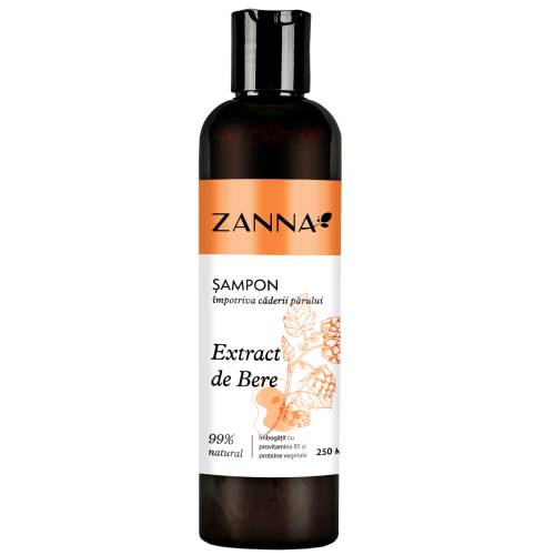 Sampon impotriva caderii parului cu extract de bere, 250ml, Zanna