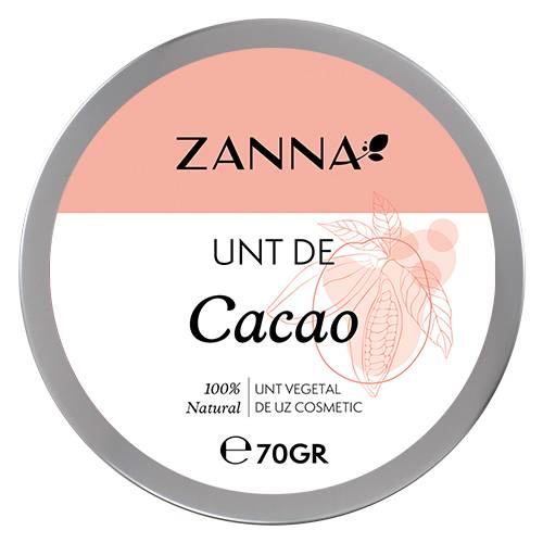 Unt de cacao pentru uz cosmetic, 70g, Zanna