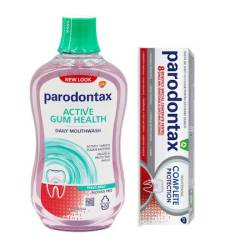 Pachet Pasta de dinti Complete Protection Whitening 75ml + Apa de gura fara alcool Daily Gum Care Fresh Mint 500ml, Parodontax