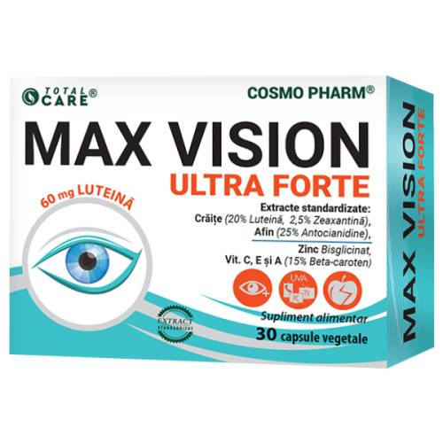 MAX VISION ULTRA FORTE - ochi si vedere clara, 30 capsule, Cosmo Pharm