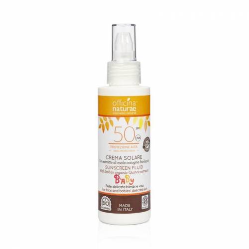 Crema fluida protectie solara bio copii SPF50 100 ml, Officina Naturae