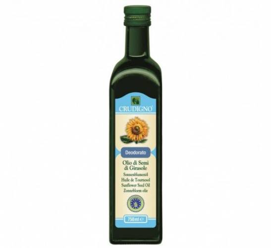 Ulei din seminte de floarea soarelui dezodorizat 750ml ECO-BIO, CRUDIGNO