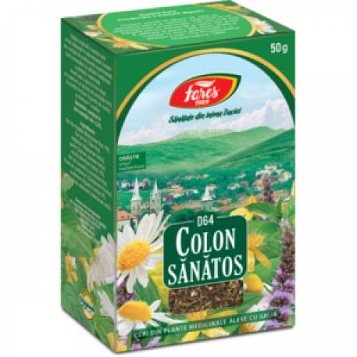 Ceai Colon sanatos (colon iritabil), D64 - 50g - Fares