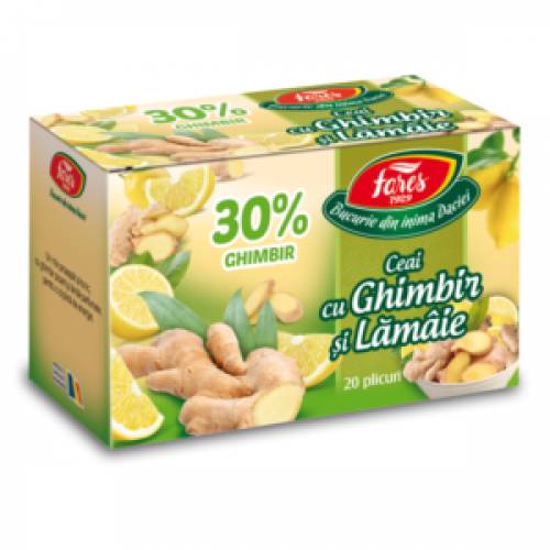 Ceai cu ghimbir 30% si lamaie, 20plc - Fares