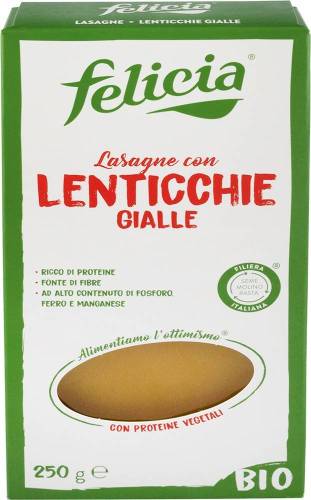 Lasagne bio din linte galbena, 250g - Felicia