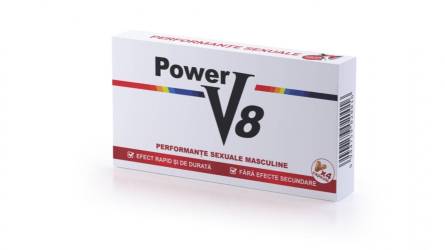 POWER V8 - Stimulent sexual, 4 capsule pentru potenta, ejaculare precoce si erectie, Boost4Life