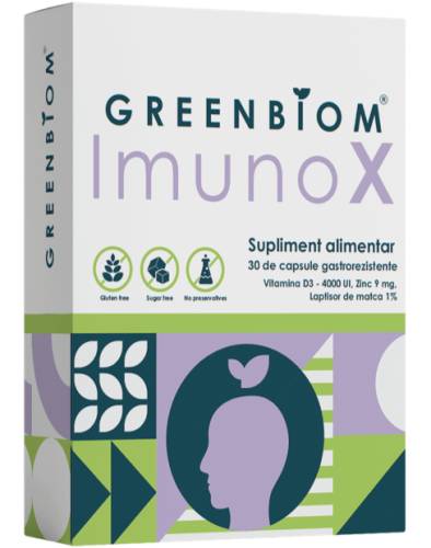 ImunoX Prebiotic – Suport complet pentru imunitate și vitalitate, 30 capsule, Greenbiom