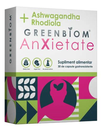 Anxietate Prebiotice – reducerea stresului, echilibrul axei intestin-creier, 60 capsule, Greenbiom
