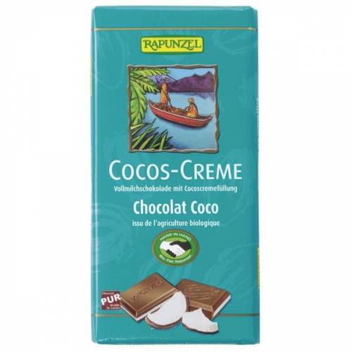 Ciocolata cu crema de cocos, eco-bio, 100g - Rapunzel