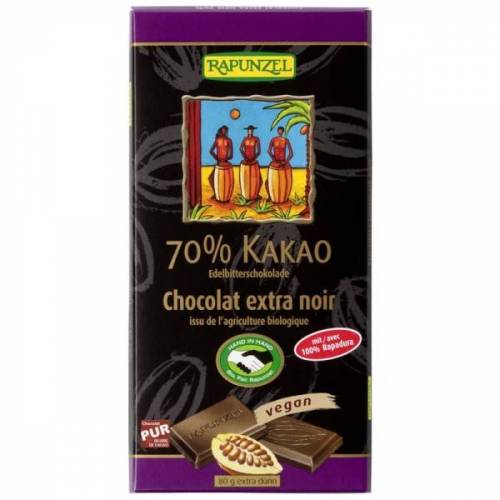 Ciocolata amaruie 70% cacao, eco-bio, 80g - Rapunzel