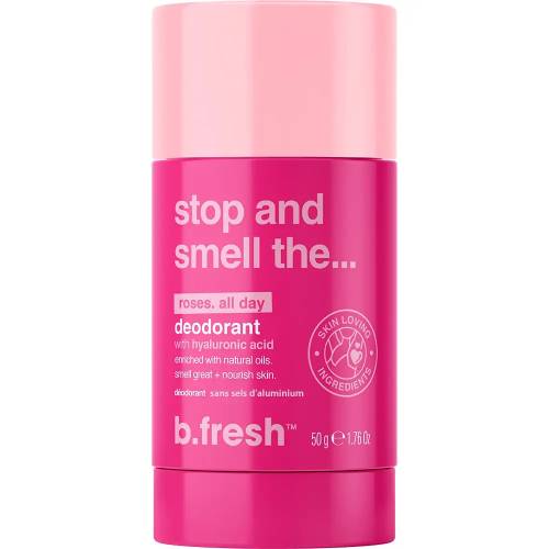 Deodorant cu trandafir Stop and smell the roses all day, 50g, B.fresh