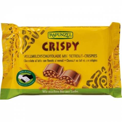 Ciocolata cu lapte integral crocanta, eco-bio, 100g - Rapunzel