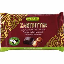 Ciocolata amaruie Cristalino 60% cacao si alune întregi, eco-bio, 100g - Rapunzel