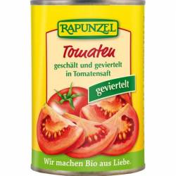 Tomate cojite si taiate in patru, eco-bio, 400g - Rapunzel