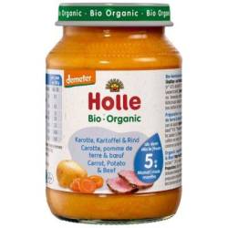Piure de morcovi, cartofi si carne de vita, fara gluten, pentru copii +5 luni, eco-bio, Holle