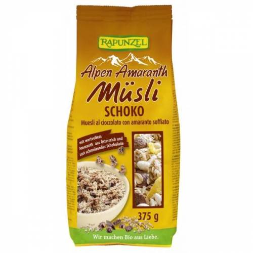 Musli cu amarant si ciocolata, eco-bio, 375g - Rapunzel