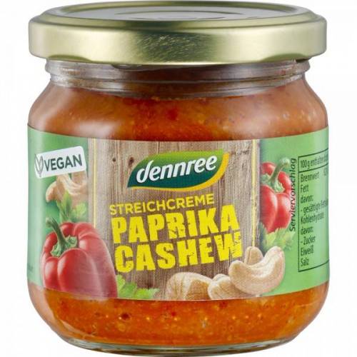Pate vegetal cu ardei si caju, eco-bio, 180g - Dennree