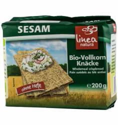 Paine crocanta din faina integrala de secara cu susan, eco-bio, 200g - Linea Natura