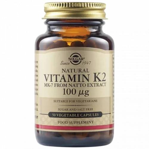 Vitamina K2 100 µg, 50 capsule vegetale, Solgar