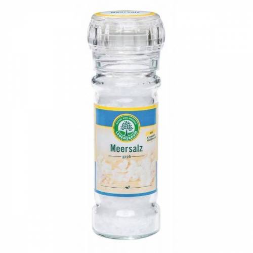 Sare de mare neiodata in rasnita de sticla, eco-bio, 100g - Lebensbaum