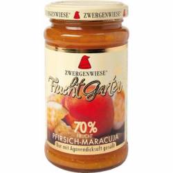 Gem de piersici si maracuja indulcit cu nectar de agave, fara zahar, eco-bio, 225g - Zwergenwiese