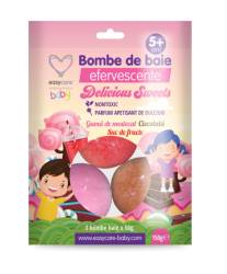 Easycare Baby Bombe de baie efervescente pentru copii Delicious Sweets +5 ani 3 bucati