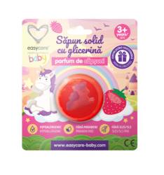 EasyCare Sapun solid cu glicerina si jucarie pentru copii parfum capsuni +3 ani 100g