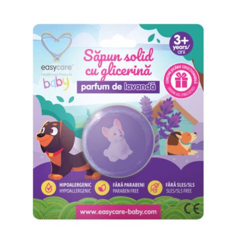 EasyCare Sapun solid cu glicerina si jucarie pentru copii parfum lavanda +3 ani 100g