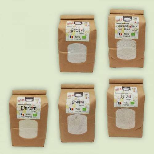 Sortiment 5 tipuri de faina integrala, eco-bio, 5 kg, Biofarmland