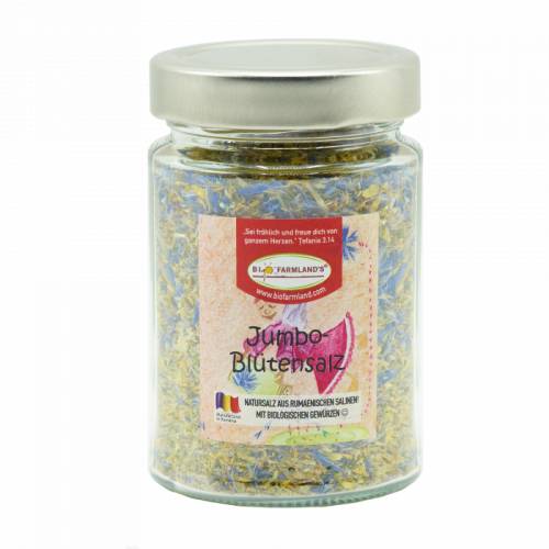 Condiment Sarea Florilor Jumbo, recipient sticla, eco-bio, 201 g, Biofarmland