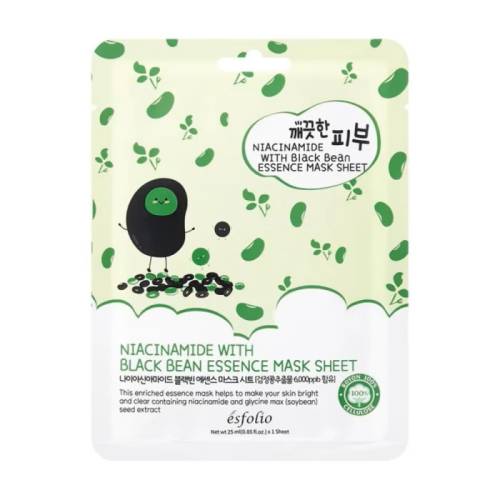 Masca pentru fata cu niacinamida si esenta de fasole neagra, 25ml, Esfolio