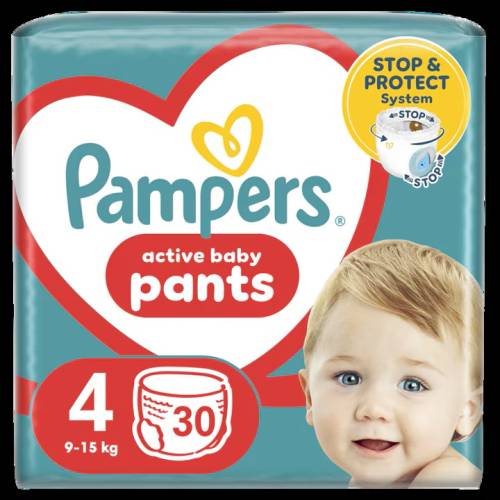 Scutece-chilotel Pants Marimea 4 pentru 9-15kg, 30 bucati, Pampers