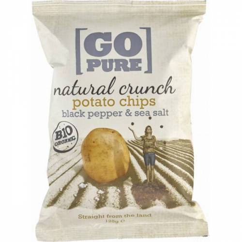 Chipsuri de cartofi cu sare si piper coapte manual, eco-bio, 125g - Go Pure