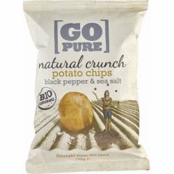 Chipsuri de cartofi cu sare si piper coapte manual, eco-bio, 125g - Go Pure