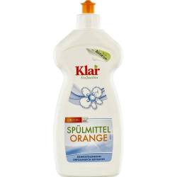 Detergent lichid ecologic pentru vase, sensitiv, cu portocala, 500 ml, Klar