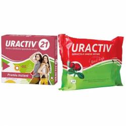 Uractiv 21 - 21 capsule ( pachet promo + Uractiv servetele umede) Terapia