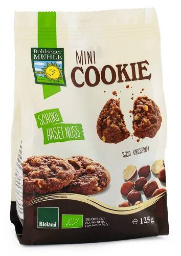 Mini fursecuri cu ciocolata si alune - eco-bio 125g - Bohlsener Muhle