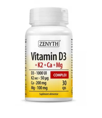 Vitamina D3+K2+Ca+Mg Complex 30 capsule