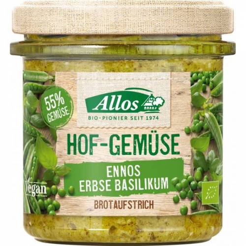 Crema tartinabila cu mazare si busuioc, eco-bio, 135g - Allos