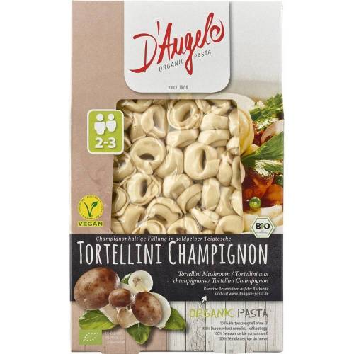 Tortellini cu umplutura de ciuperci, eco - bio, 250 g, DAngelo