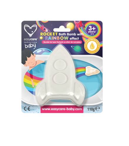 Easycare Bomba de baie norisor cu efect de curcubeu racheta 110 g