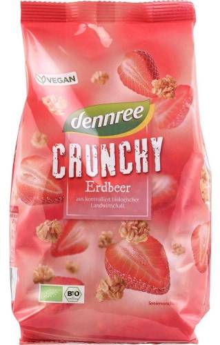 Cereale crunchy cu capsuni,  eco-bio, 375 g, Dennree