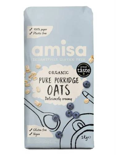 Porridge din ovaz, fara gluten, eco-bio, 1 kg, Amisa