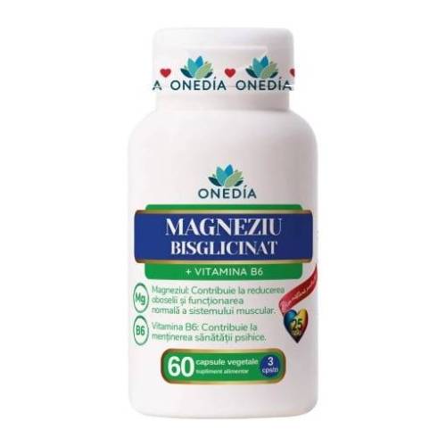 Magneziu Bisglicinat + Vitamina B6, 60 capsule, Onedia