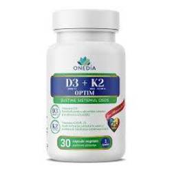 Vitamina D3 + K2 Optim, sustine sistemul osos, 30 capsule, Onedia