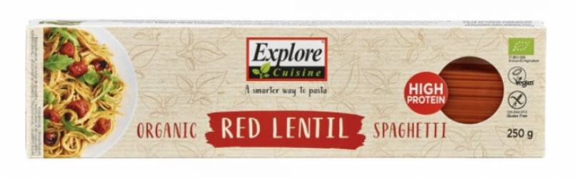 Spaghetti din linte rosie, fara gluten, eco-bio, 250g - Explore Cuisine