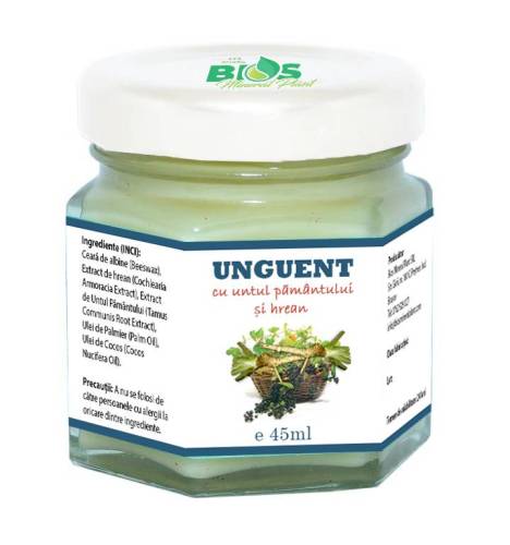 Unguent cu untul pamantului si hrean, 45ml - Bios Mineral Plant