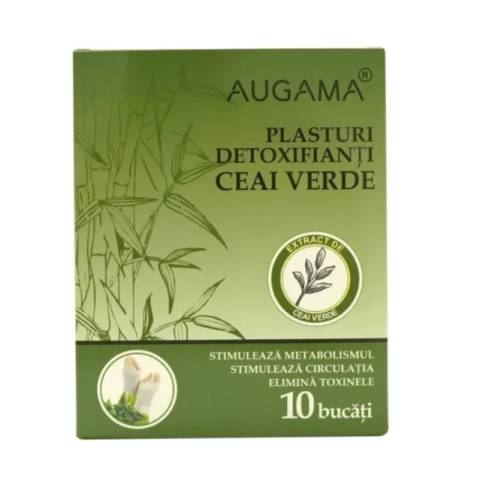 Augama Plasturi detoxifianti cu ceai verde pentru talpi 10 cm x 12 cm 10 bucati