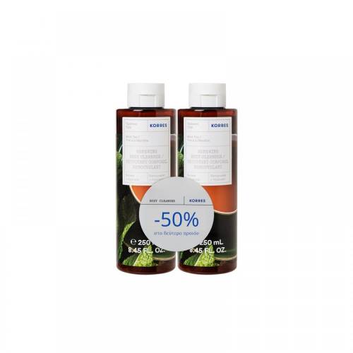 Pachet Gel de dus Mint Tea 1 + 50% reducere la al doilea produs, 2 x 250ml, Korres